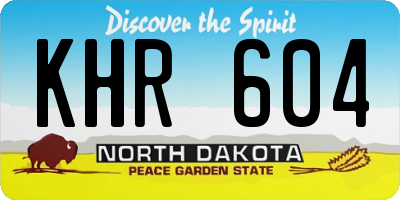 ND license plate KHR604