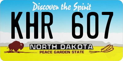 ND license plate KHR607