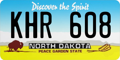 ND license plate KHR608