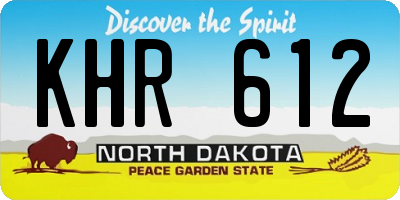 ND license plate KHR612