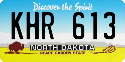 ND license plate KHR613
