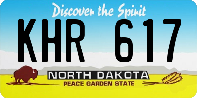 ND license plate KHR617