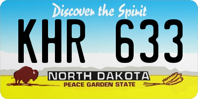 ND license plate KHR633