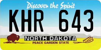 ND license plate KHR643