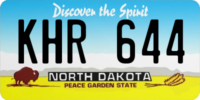 ND license plate KHR644