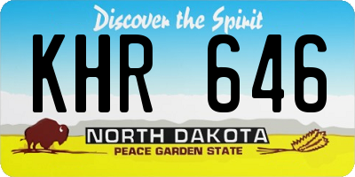 ND license plate KHR646