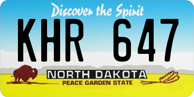 ND license plate KHR647