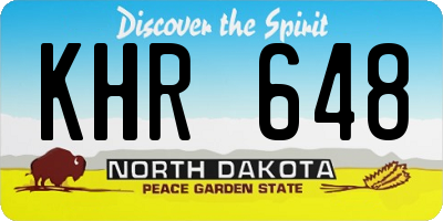 ND license plate KHR648