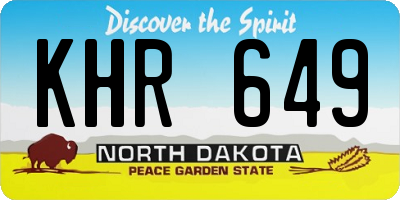 ND license plate KHR649