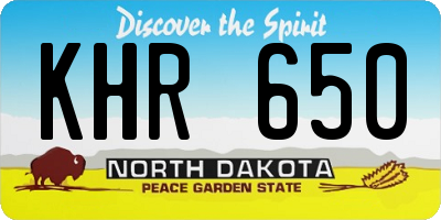 ND license plate KHR650