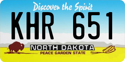 ND license plate KHR651