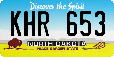 ND license plate KHR653
