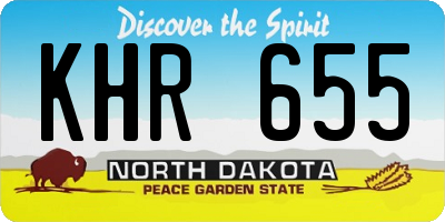 ND license plate KHR655