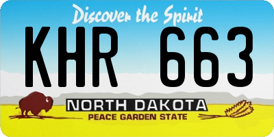 ND license plate KHR663