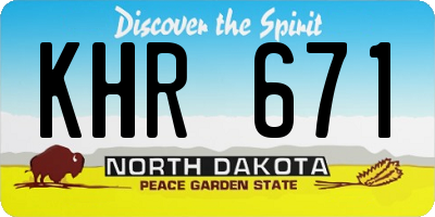 ND license plate KHR671
