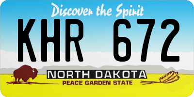 ND license plate KHR672