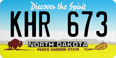 ND license plate KHR673