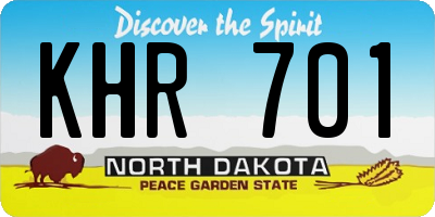 ND license plate KHR701