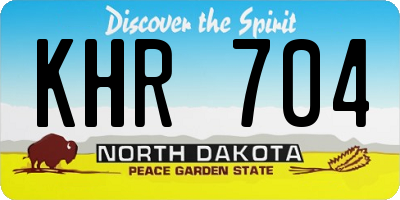 ND license plate KHR704