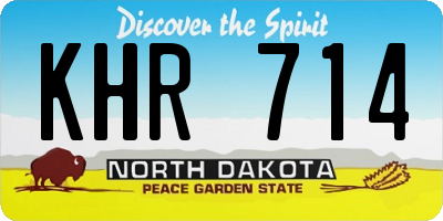 ND license plate KHR714