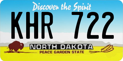 ND license plate KHR722