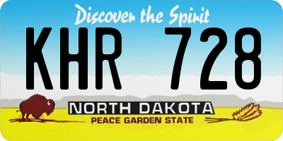 ND license plate KHR728