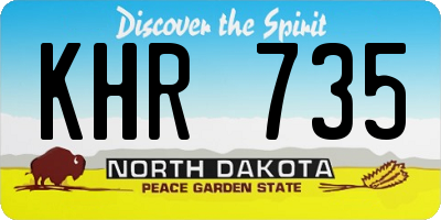 ND license plate KHR735