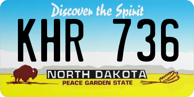 ND license plate KHR736