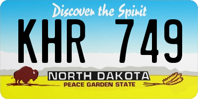 ND license plate KHR749