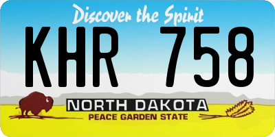 ND license plate KHR758