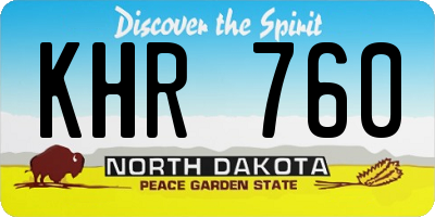 ND license plate KHR760