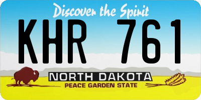 ND license plate KHR761