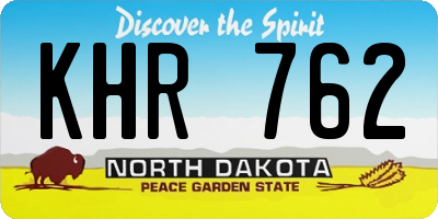 ND license plate KHR762