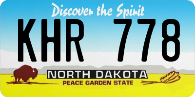 ND license plate KHR778