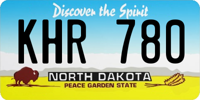 ND license plate KHR780