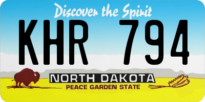 ND license plate KHR794