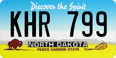 ND license plate KHR799
