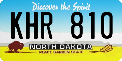 ND license plate KHR810