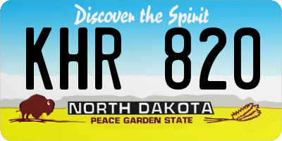 ND license plate KHR820