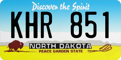 ND license plate KHR851