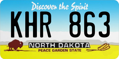 ND license plate KHR863