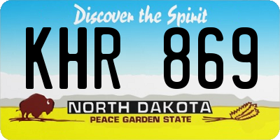 ND license plate KHR869