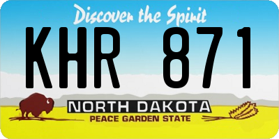 ND license plate KHR871