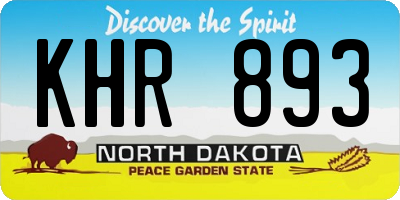 ND license plate KHR893