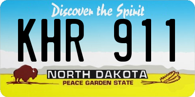ND license plate KHR911