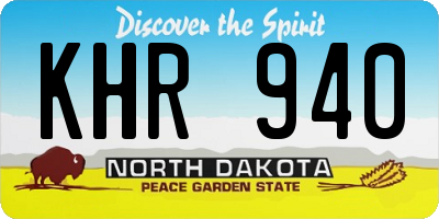 ND license plate KHR940