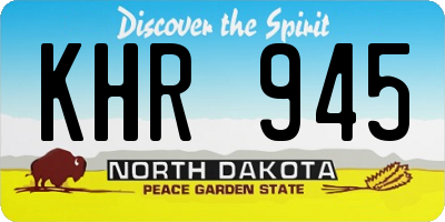 ND license plate KHR945