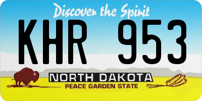 ND license plate KHR953