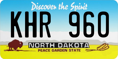 ND license plate KHR960