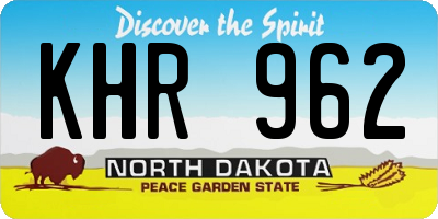 ND license plate KHR962